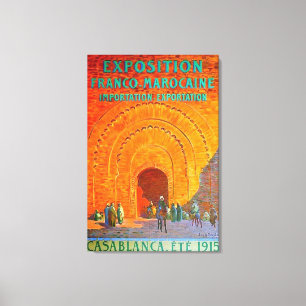 Casablanca Morocco Vintage French Travel Poster Canvas Print