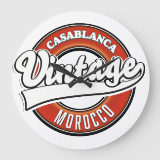 Casablanca Morocco Vintage logo Large Clock