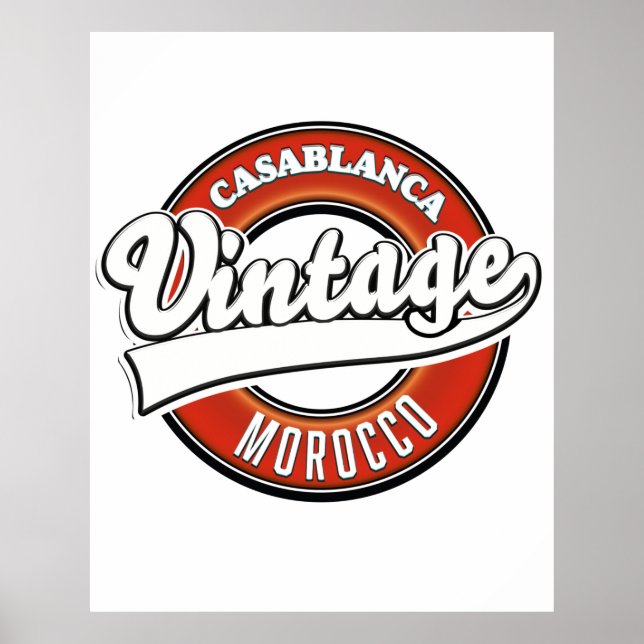 Casablanca Morocco Vintage logo Poster (Front)