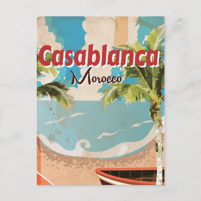 Casablanca Vintage Travel poster Postcard (Front)