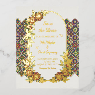 Casamiento De Mia Y Stuart  Foil Invitation Postcard