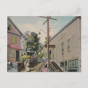 cascade, carte postale des escaliers vintages du v