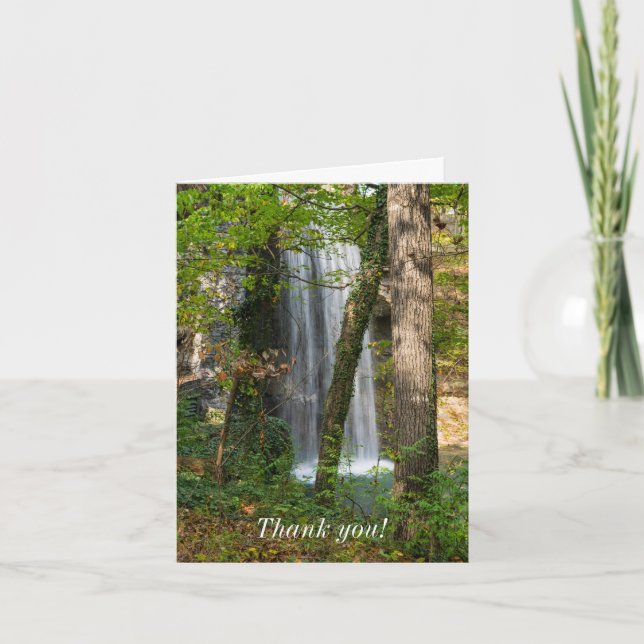 Cascade Dans La Carte de remerciements Boisée (Devant)