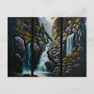 Cascade dans l'impression huiles - carte postale t
