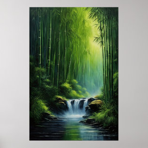 Cascade in Emerald Grove Poster