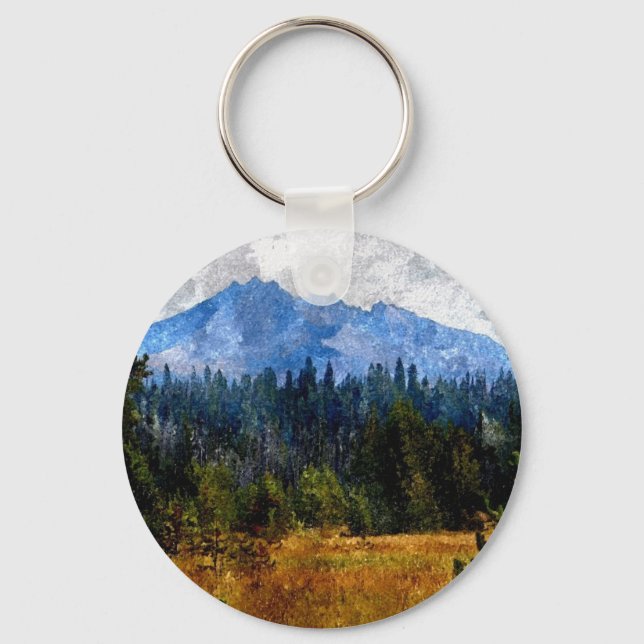 Cascade Mountains Meadow, Oregon Keychain (Front)