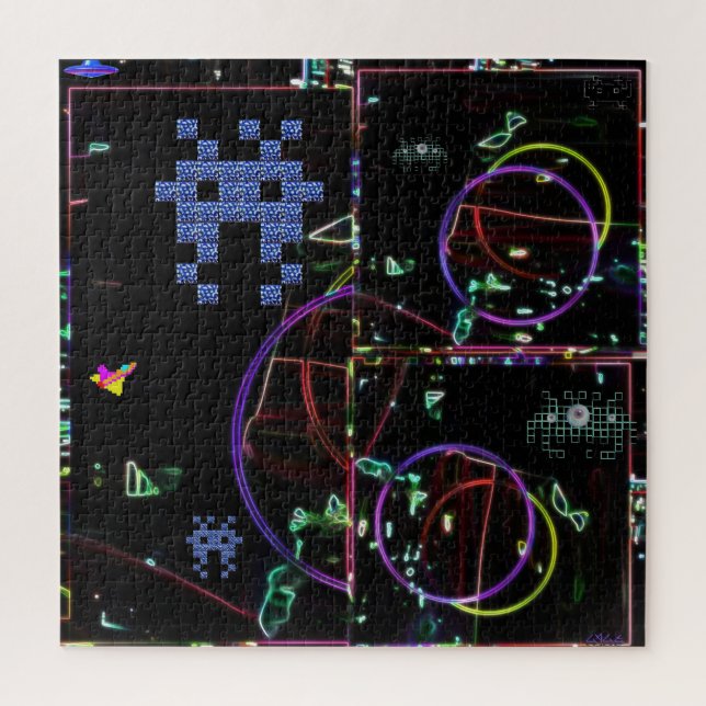 Cascade of Electronic Games Jigsaw Puzzle (Vertical)
