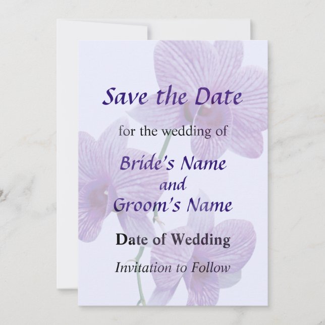 Cascade of Purple Orchids Save the Date (Front)
