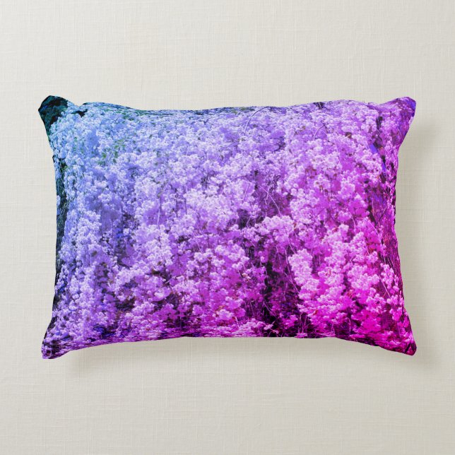 Cascade Of Spring Flower Blossoms Abstract Colours Accent Pillow (Front)