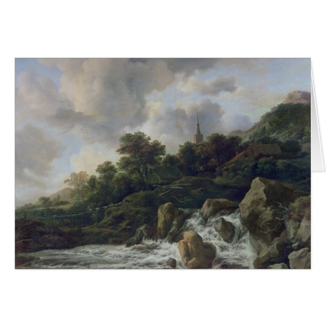 Cascade près d'un village, c.1665-70 (Devant horizontal)