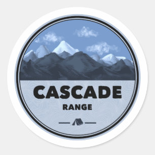 Cascade Range Camping Classic Round Sticker