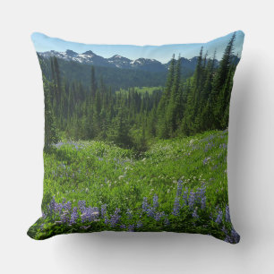 Cascade Range from Mount Rainier National Park Throw Pillow