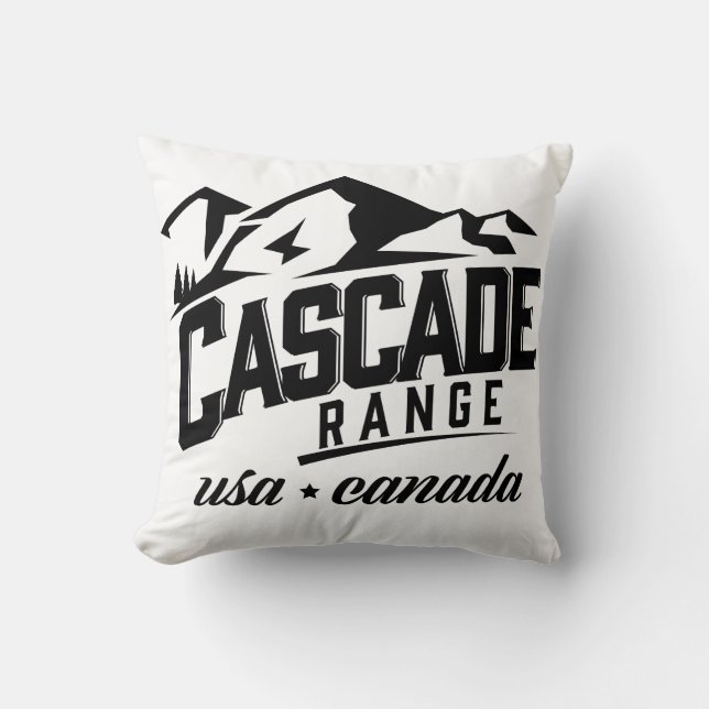 Cascade Range USA Canada logo. Throw Pillow (Front)