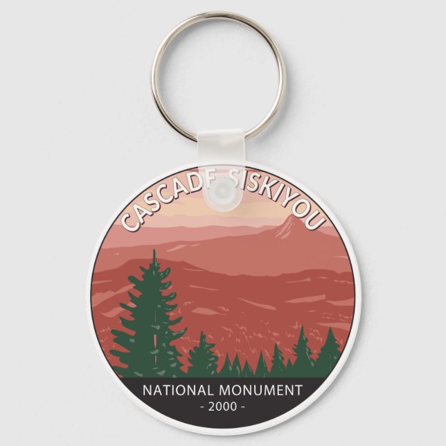 Cascade Siskiyou National Monument Oregon Vintage Keychain (Front)