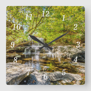 Cascade Tanyard Creek Dans Le Mur Automne Horloge