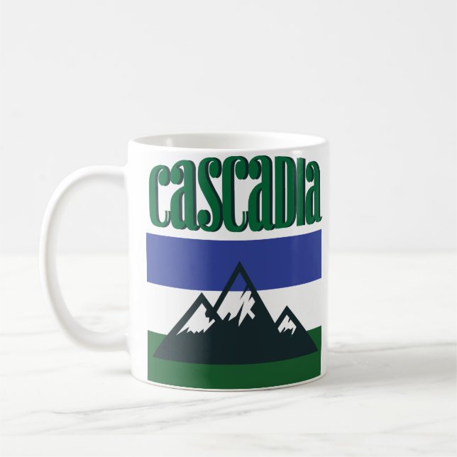 Cascadia Vintage Retro Doug Flag PNW Coffee Mug (Left)
