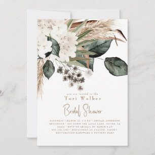 Cascading Boho Neutral Bridal Shower Invitation
