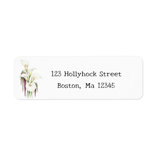 Cascading Calla Return Address Label (Front)