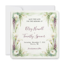 Cascading Calla Save the Date Card