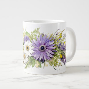Cascading Ivy and Delicate Daisy Petals Large Coffee Mug