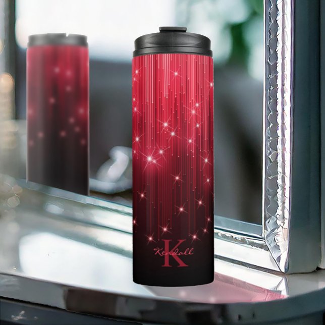 Cascading Lights Monogram Red ID789 Thermal Tumbler (Creator Uploaded)