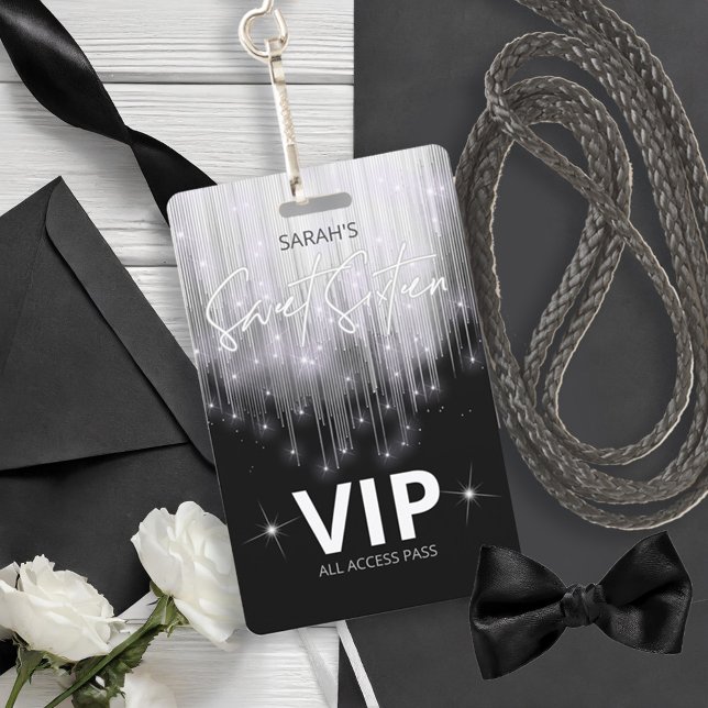 Cascading Lights Sweet 16 Black and White ID790 Badge (Creator Uploaded)