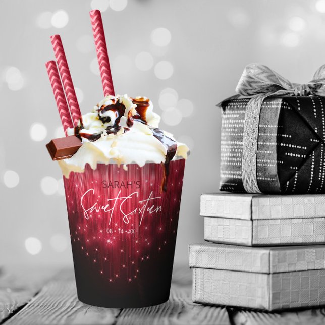 Cascading Lights Sweet 16 Red ID790 Paper Cups (Creator Uploaded)