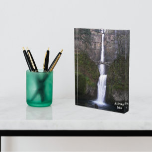 Cascading Multnomah Falls Scenic Photo Block