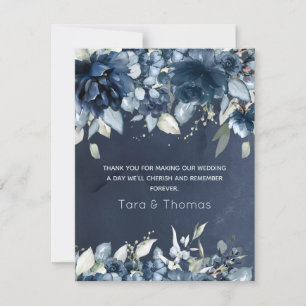 Cascading Peonies Wedding Thank You Card