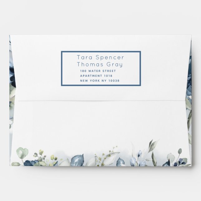 Cascading Roses Wedding Invitation Suite Envelope (Back (Top Flap))