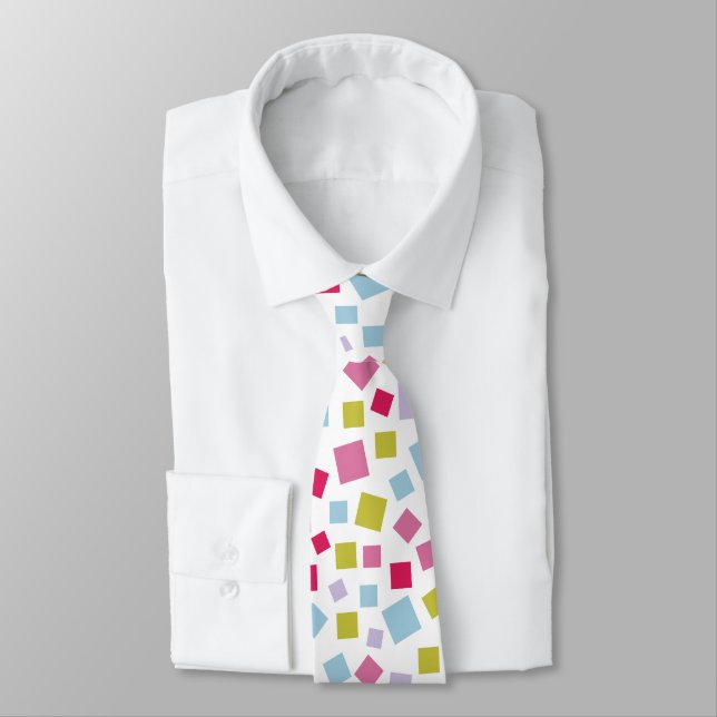Cascading Squares - on White Tie (Tied)