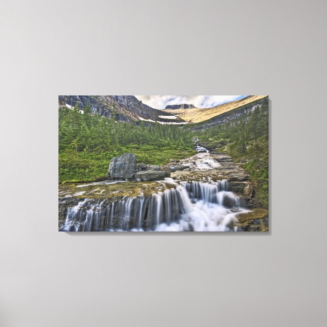 Cascading stream, Glacier National Park, Canvas Print (Front)