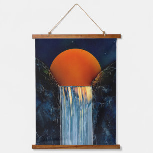 Cascading WaterfallWood Topped Wall Tapestry