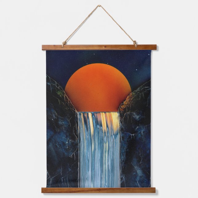 Cascading WaterfallWood Topped Wall Tapestry (Front)