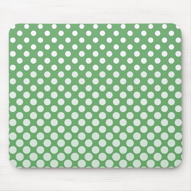 Cascading White circles on lime green Mouse Pad (Front)