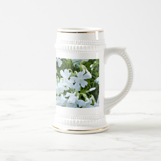 Cascading white flowers beer stein (Right)