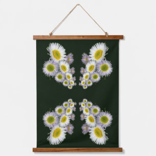 Cascading Wild Fleabane Daisies Abstract Hanging Tapestry