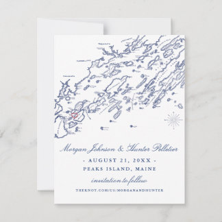 Casco Bay Maine Map Save the Date
