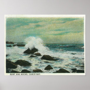 Casco Bay, MaineSurf and Beach Rocks Poster