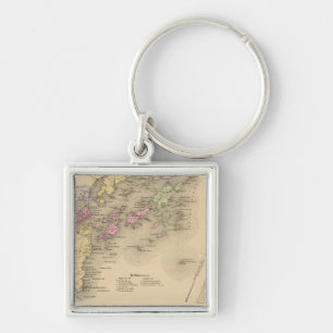 Casco Bay Map Keychain