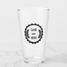 Case Does Beer: Pint Glass; Transparent Black Logo