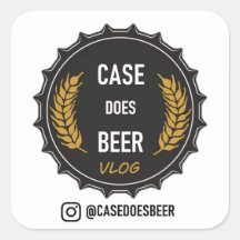 Case Does Beer: Square Logo Stickers