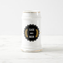 Case Does Beer White and Gold German 22oz Stein