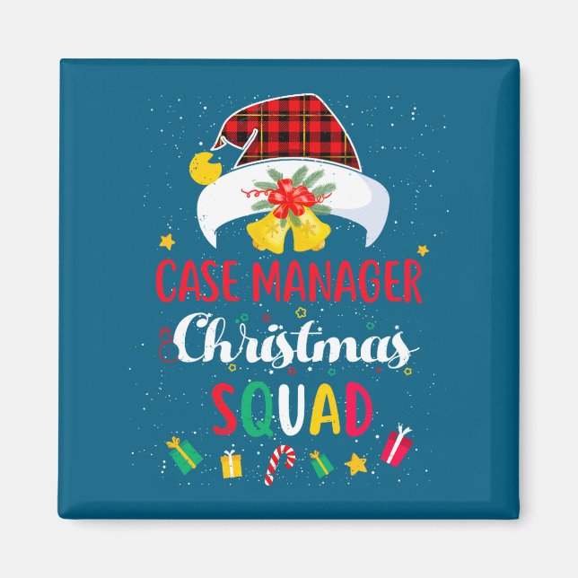 Case Manager Christmas Squad Santa Hat Matching Pr Magnet (Front)