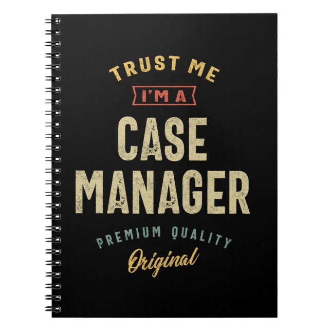 Case Manager Job Title Men Women Gift Notebook (Front)