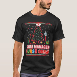 Case Manager Nurse Crew Christmas Tree Stethoscope T-Shirt