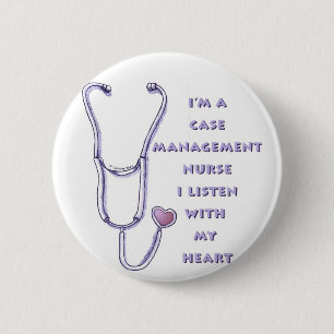 Case Manager Nurse Heart 2 Inch Round Button