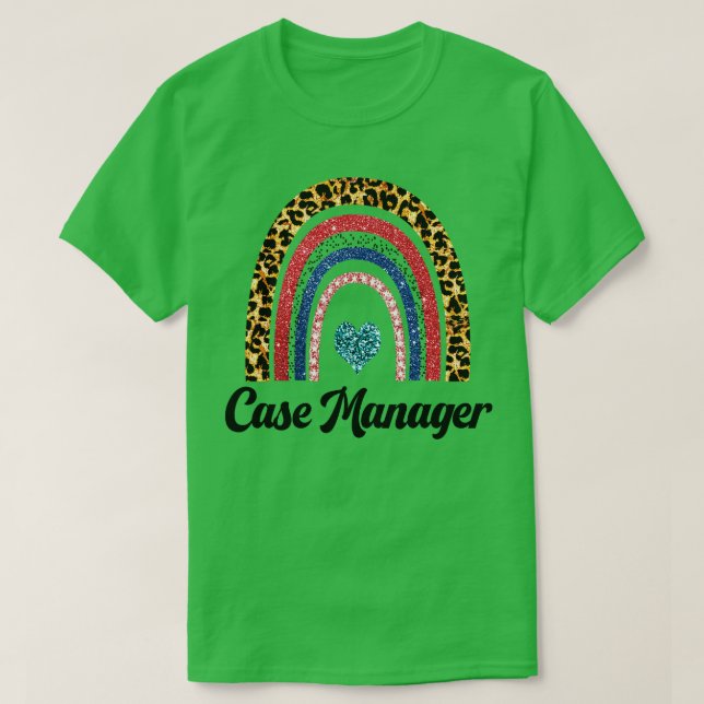 Case Manager Rainbow Leopard Gift 1 T-Shirt (Design Front)