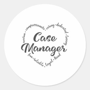 Case Manager, Social worker Outcomes Classic Round Sticker
