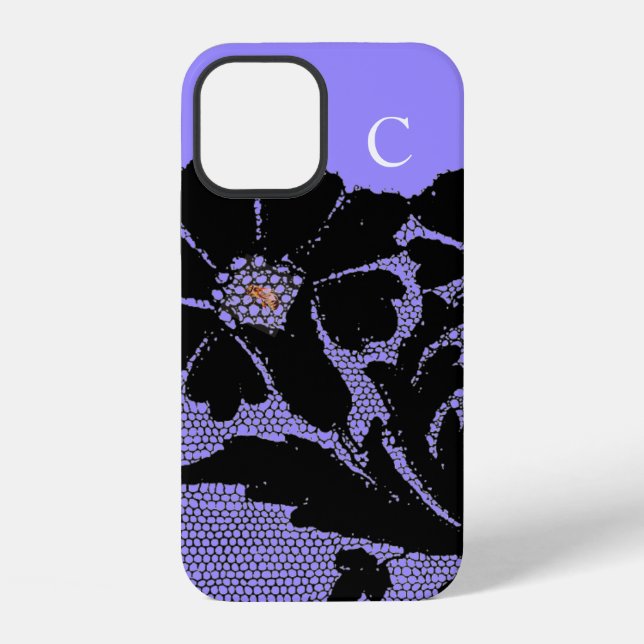 CASE-MATE ANTIQUE BLACK LACE PATTERN DIY INITIAL iPhone CASE (Back)